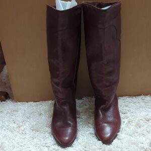 Santana Elegant Brown Leather Knee-High Boots